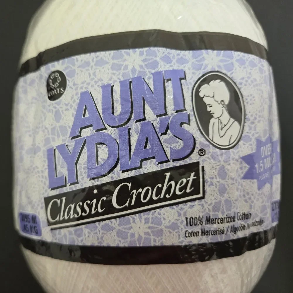 Aunt Lydia's Classic Crochet Thread in White 2730 Yds 1 Lb.